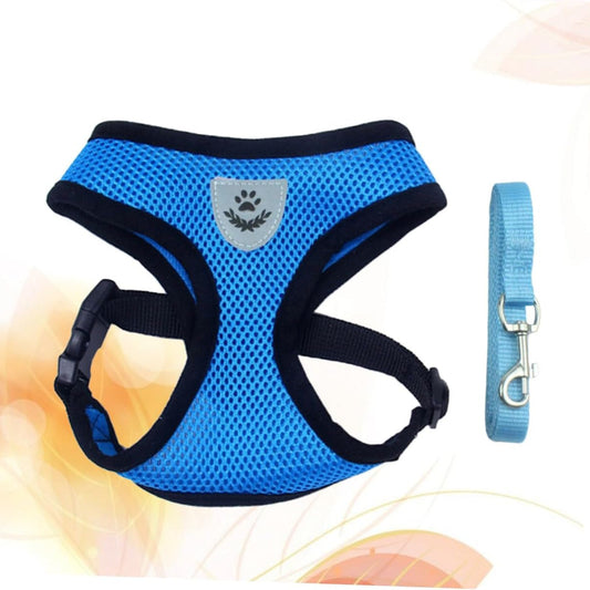 Harnais Petit Chien - DogHarnessLeadLeash™ - Bleu