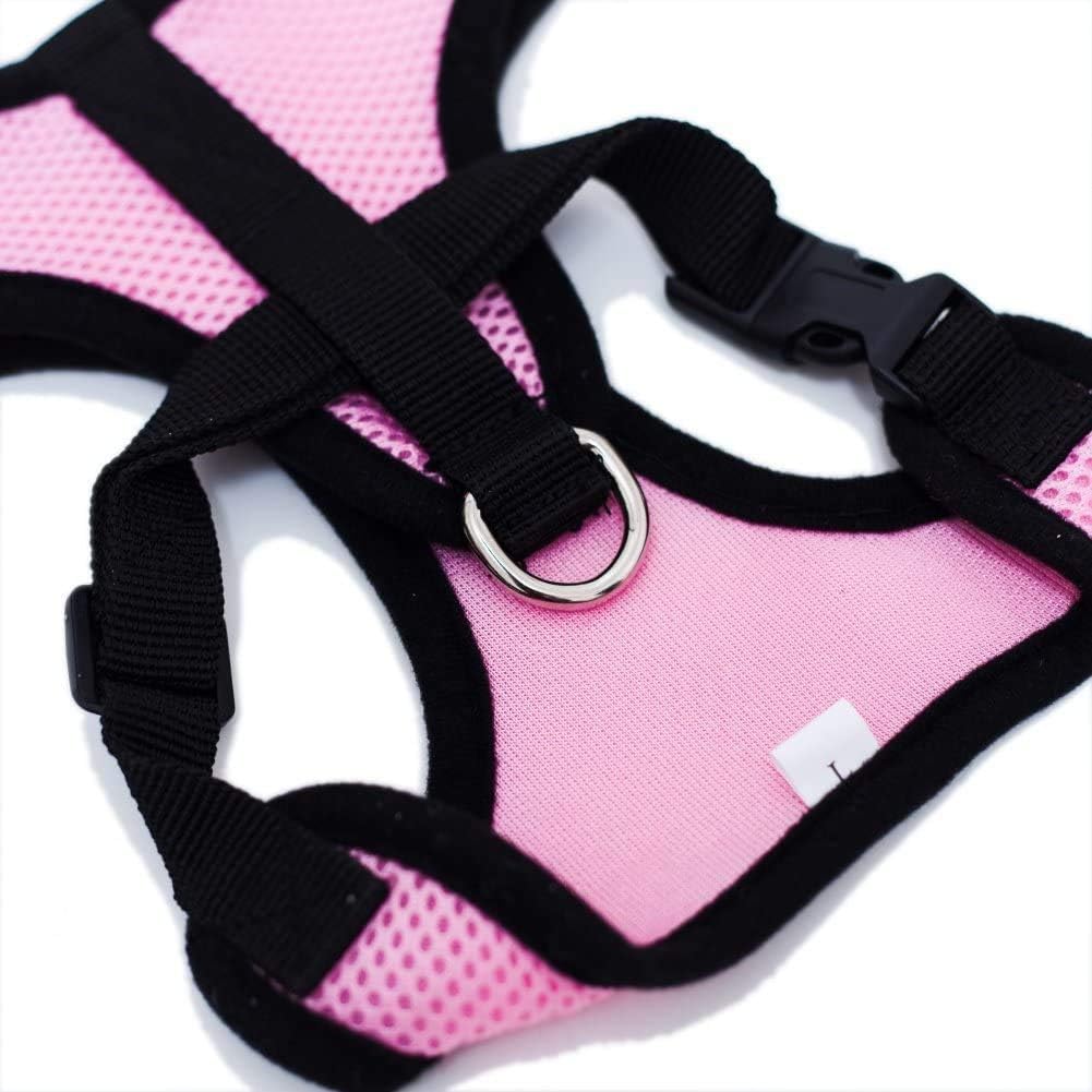 Harnais Petit Chien - DogHarnessLeadLeash™ - Rose