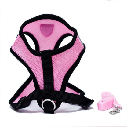 Harnais Petit Chien - DogHarnessLeadLeash™ - Rose