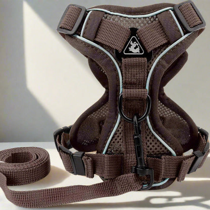 Harnais Petit Chien - DogHarnessVest™ - Café