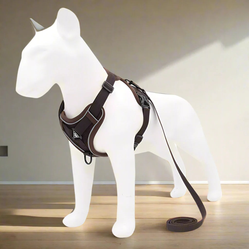 Harnais Petit Chien - DogHarnessVest™ - Café