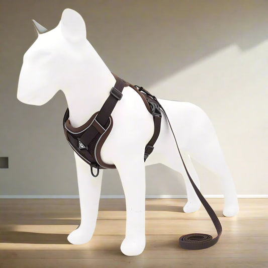 Harnais Petit Chien - DogHarnessVest™ - Café
